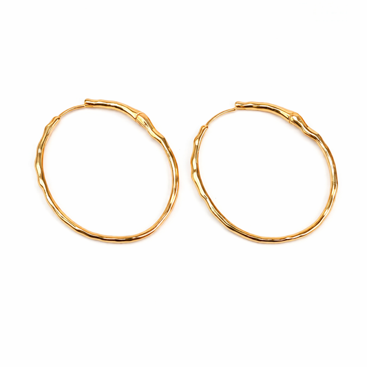 Chunky Gold 925 Silver Hoops