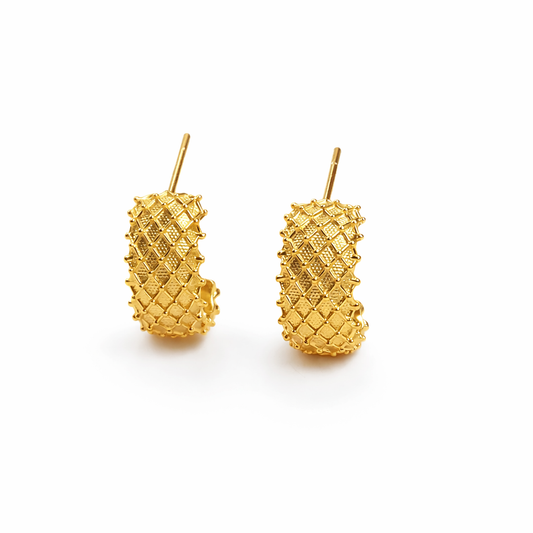 Gold Weave Hoops