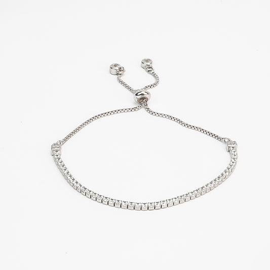 Classic Silver Tennis Adjustable Bracelet