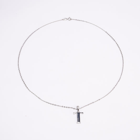 Silver T Initial Pendant Chain