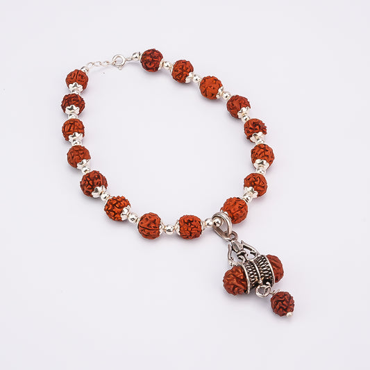 Rudraksh Shiv Bracelet Pure 925 Silver