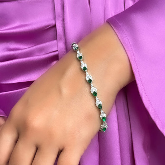 Emerald Muse Bracelet Pure 925 Silver