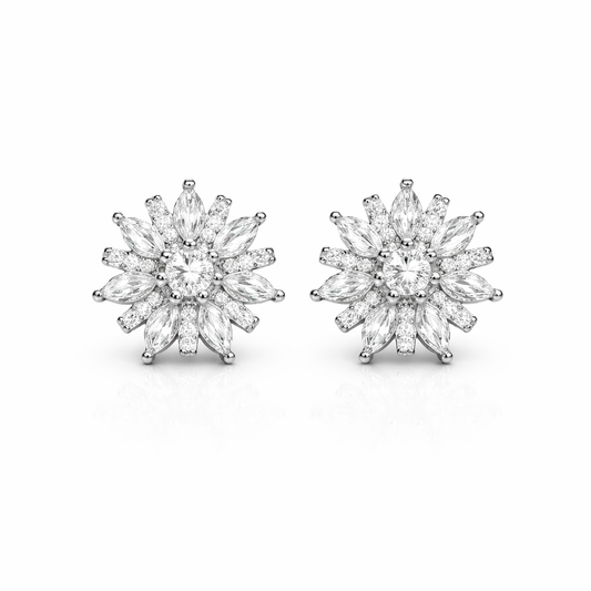 Flora Glow Studs Pure 925 Silver