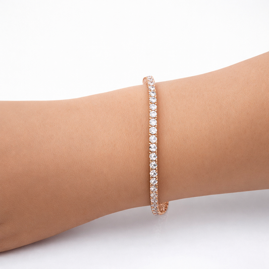 Rose gold tennis bracelet