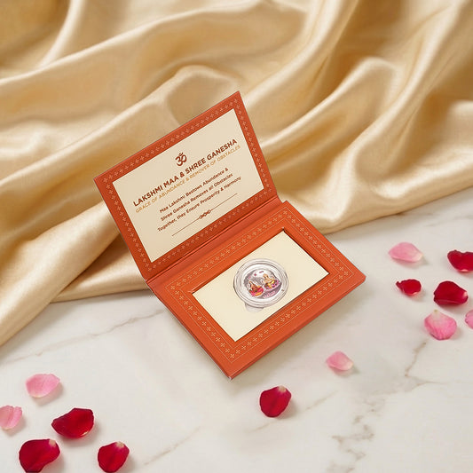 999 Silver Lakshmi Ganesha Coin Box