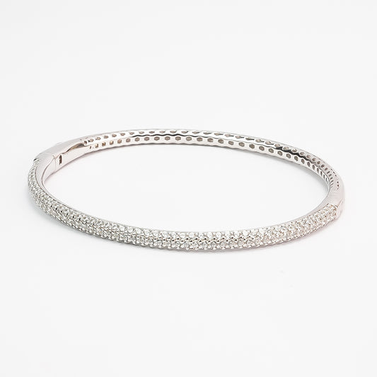 Silver Dainty Diamond Cut Bracelet
