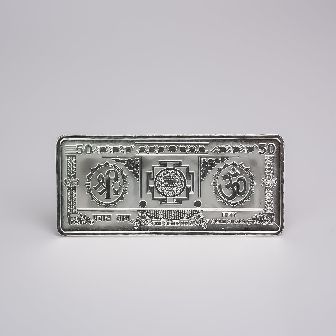 50g Pure Silver 999 Dollar-Style Bar
