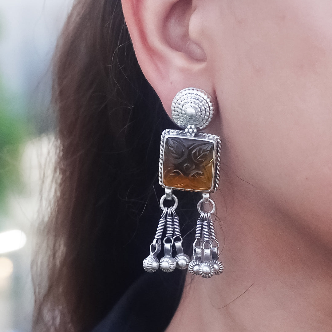 Golden Glow Pure 925 Silver Jhumkis