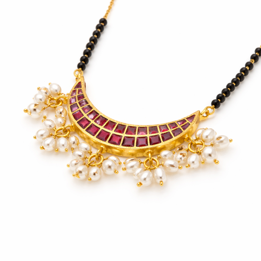 Blush Radiance Silver Mangalsutra