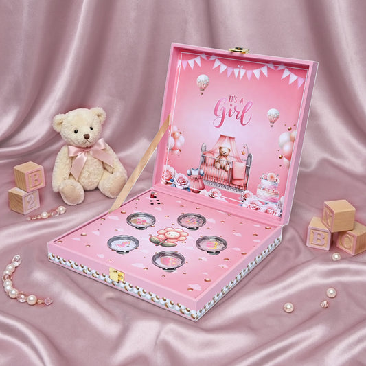 999 Silver Musical Baby Girl Coin Box (5 Coins)