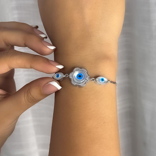 Aura Guard – Adjustable 925 Silver Evil Eye Bracelet