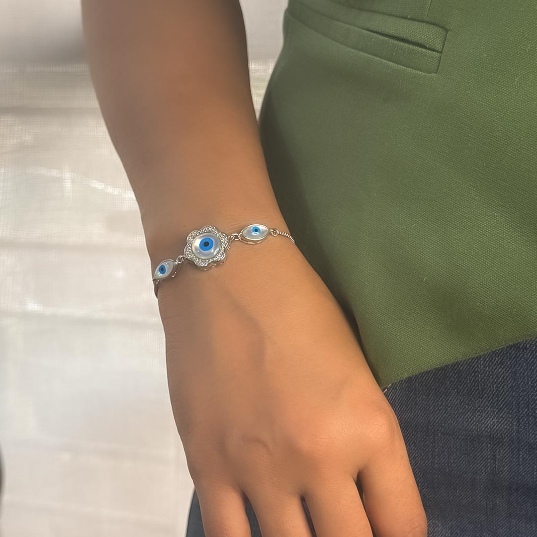 Aura Guard – Adjustable 925 Silver Evil Eye Bracelet
