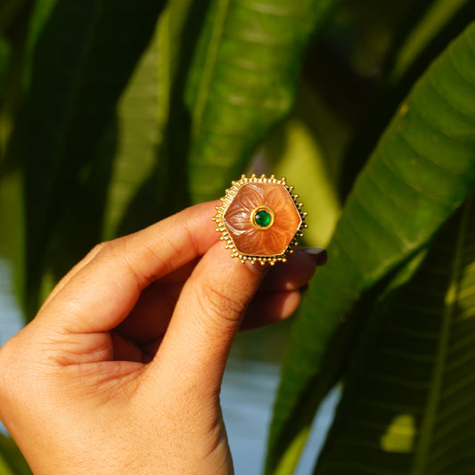Amber Romance 925 Silver Ring