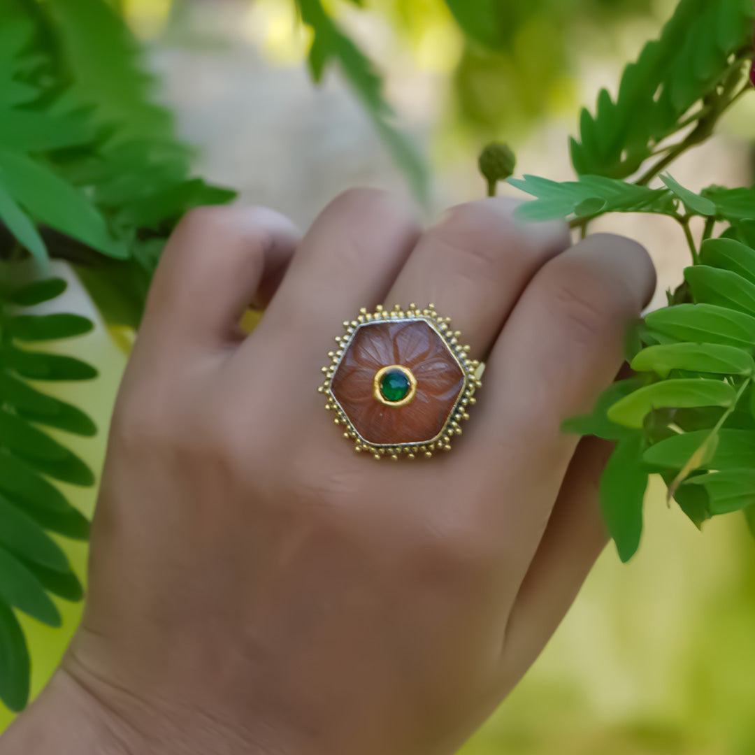Amber Romance 925 Silver Ring