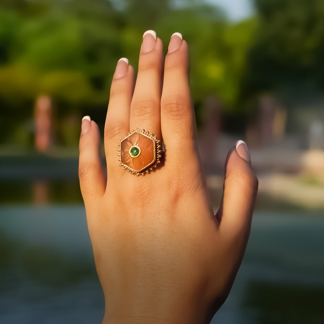 Amber Romance 925 Silver Ring