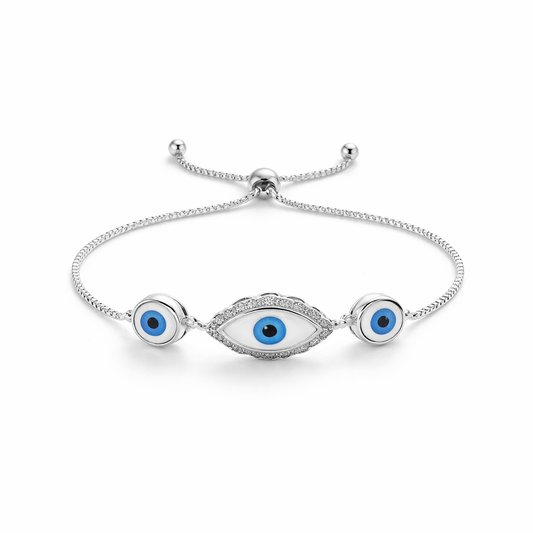Mystic Eye – Adjustable Evil Eye Bracelet Pure 925 Silver