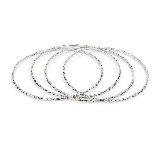 Intermingle Oxidised Bangles Pair Pure 925 Silver