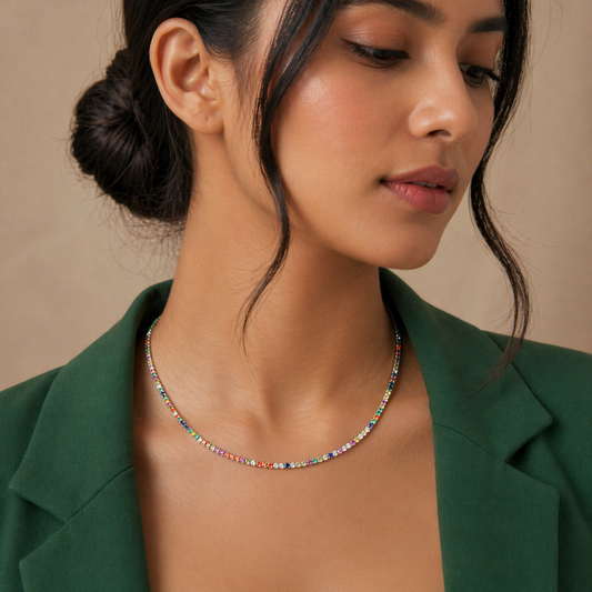 Prism Aura Pure 925 Silver Necklace
