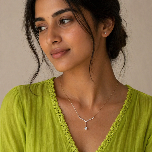 Starlit Drop Necklace Pure 925 Silver