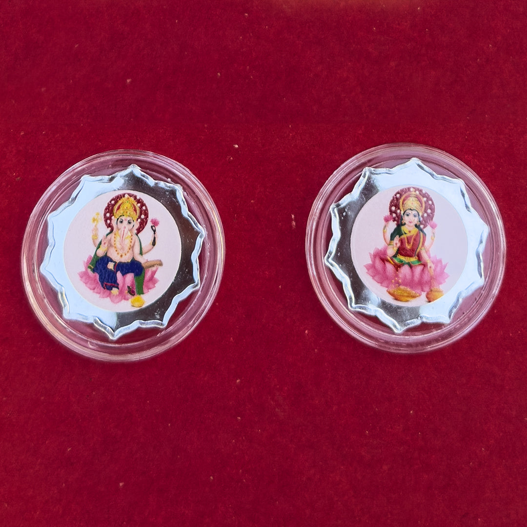 Lakshmi Ganesh Diwali Silver 999 Coin Box (2 Coins x 2g)