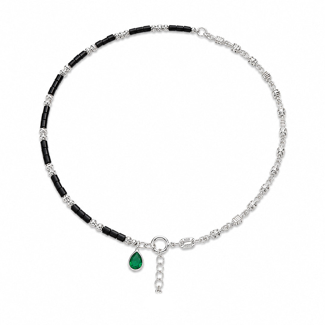 Emerald Grace Half Bead Anklet