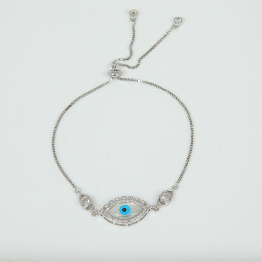Evil Eye Bracelet Pure 925 Silver