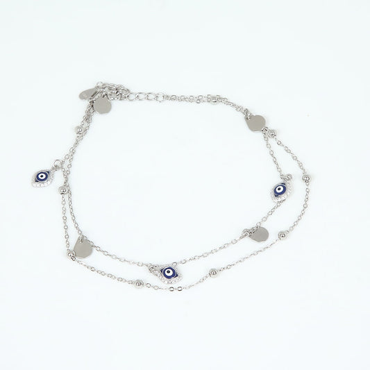 Dainty Evil Eye Charm Single Anklet