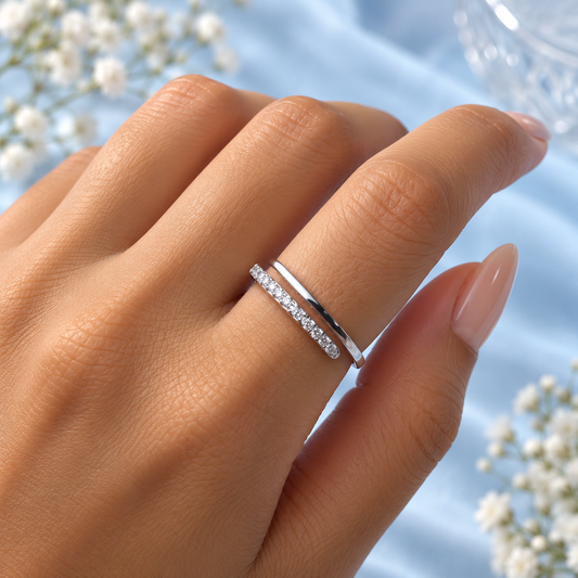 CZ 925 Sterling Silver Adjustable Ring