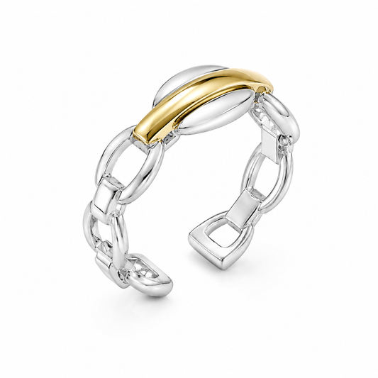 Two-Tone Italian Adjustable Ring