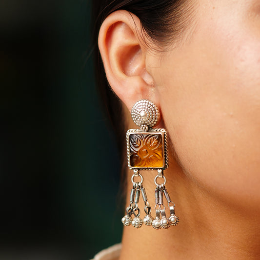 Golden Glow Pure 925 Silver Jhumkis