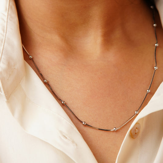 Bead Link Italian 925 Silver Chain