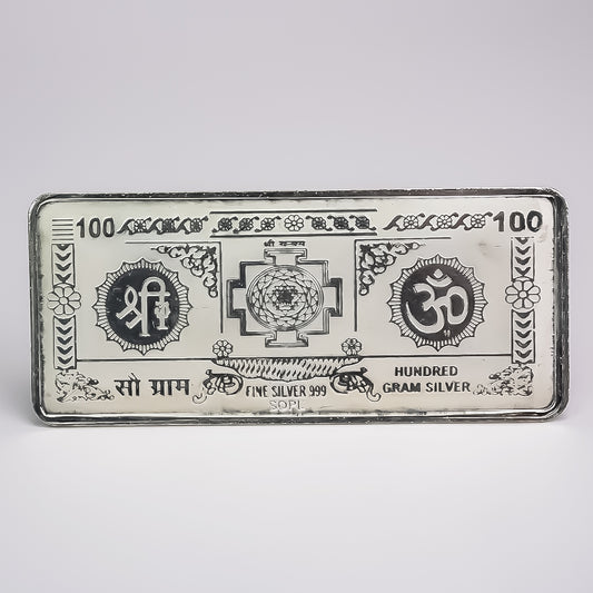 100g Pure Silver Bar — Dollar Style Edition