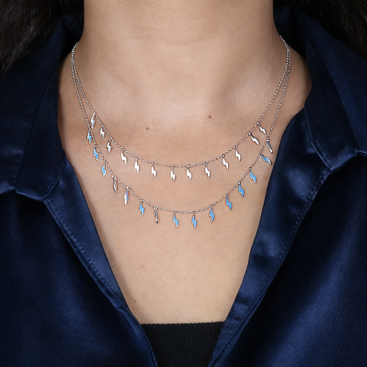 Lightning charm necklace Pure 925 Silver
