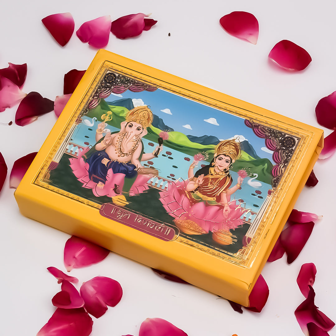 Lakshmi Ganesh Diwali Silver 999 Coin Box (2 Coins x 2g)