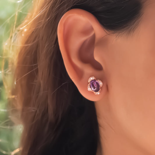 Lavender Glow Adjustable Length Earrings Pure 925 Silver