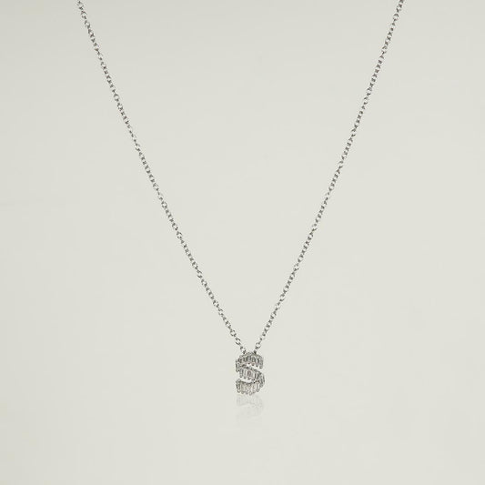 Letter S Necklace Pure 925 Silver