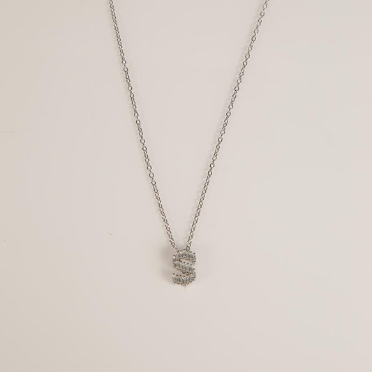 Letter S Necklace Pure 925 Silver