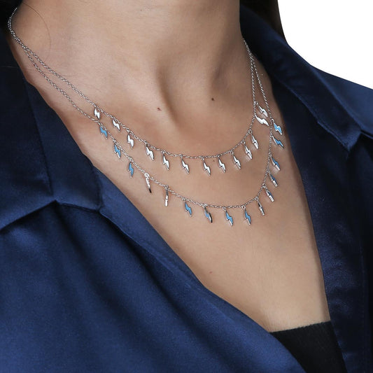 Lightning charm necklace Pure 925 Silver