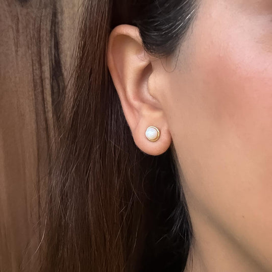 Luna Pearl Stud Earrings Pure 925 Silver