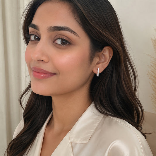 Luna Line Silver Earrings