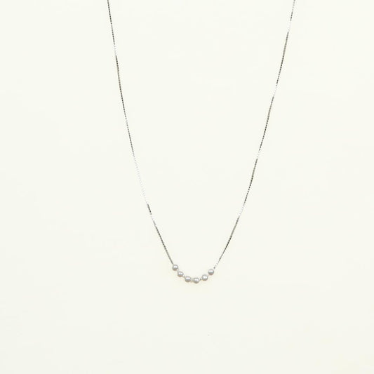 Lustrous Pearl Chain Necklace Pure 925 Silver