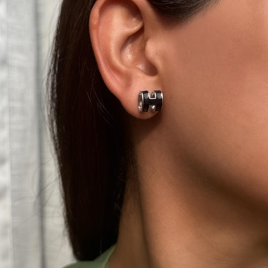 Midnight Edge β 925 Silver Black Cube Studs