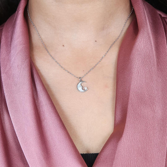 Celestial Moon Pendant Set Pure 925 Silver
