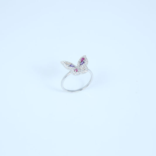 Butterfly Multicolour Ring Pure 925 Silver