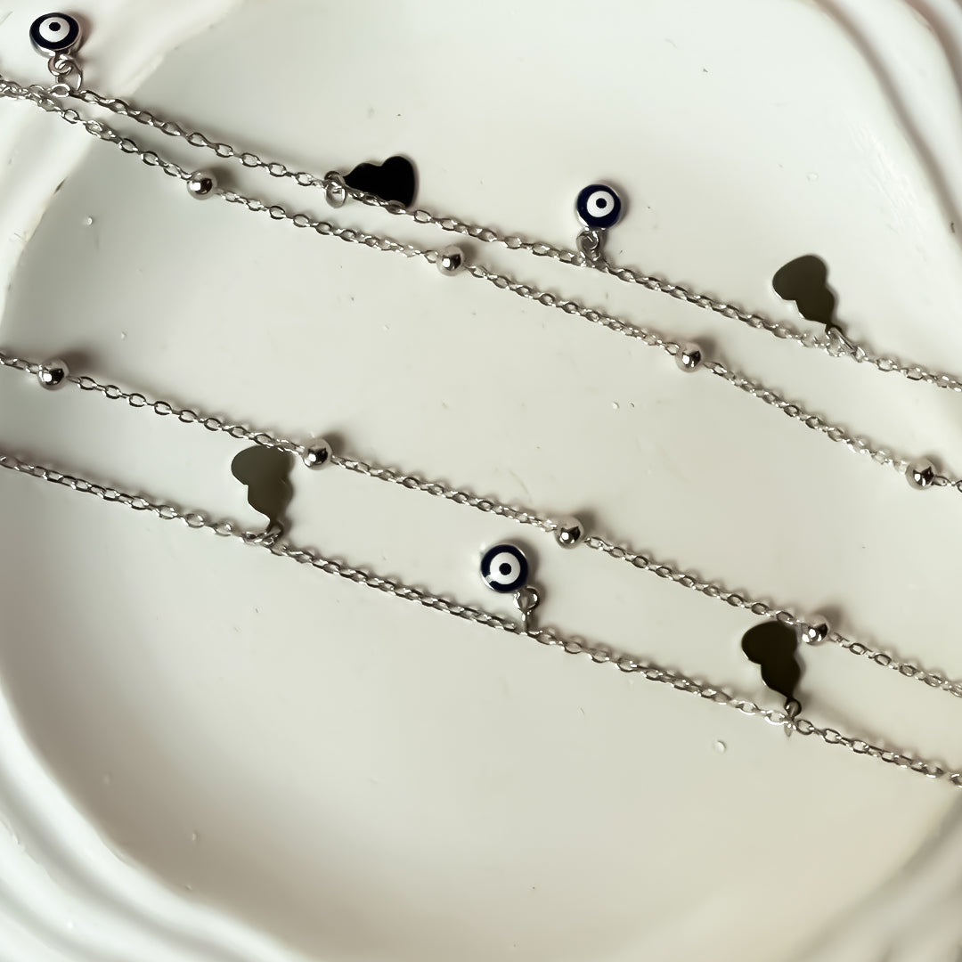 Musical Nazar Pure 925 Silver Anklet(Pair)