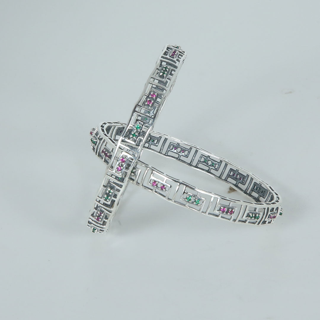 Noor Bangles (Pair) Pure 925 Silver