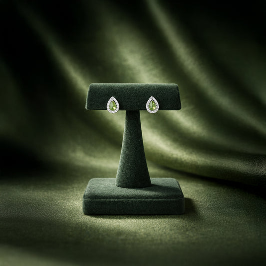 Olive Dew Stud Earrings Pure 925 Silver