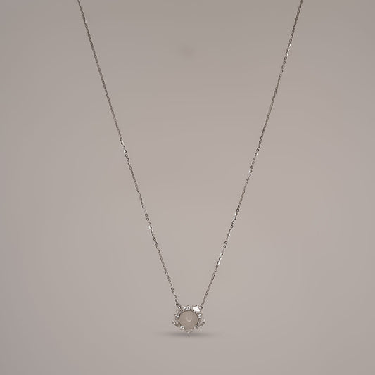 Pearl Floral Zircon Necklace | 925 Silver