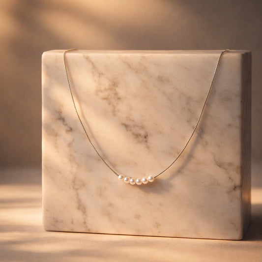 Lustrous Pearl Chain Necklace