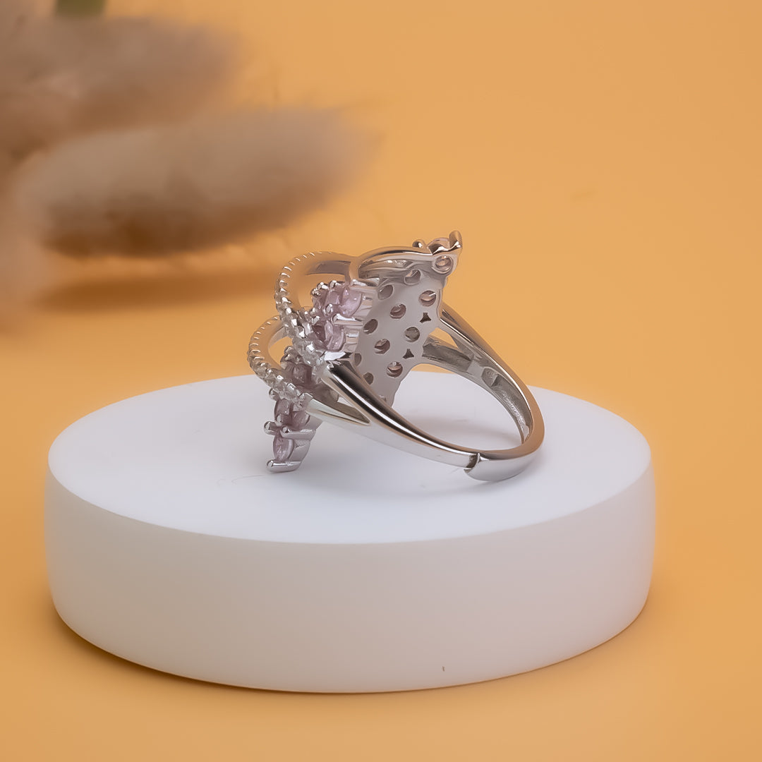 Rose Radiance Silver Ring